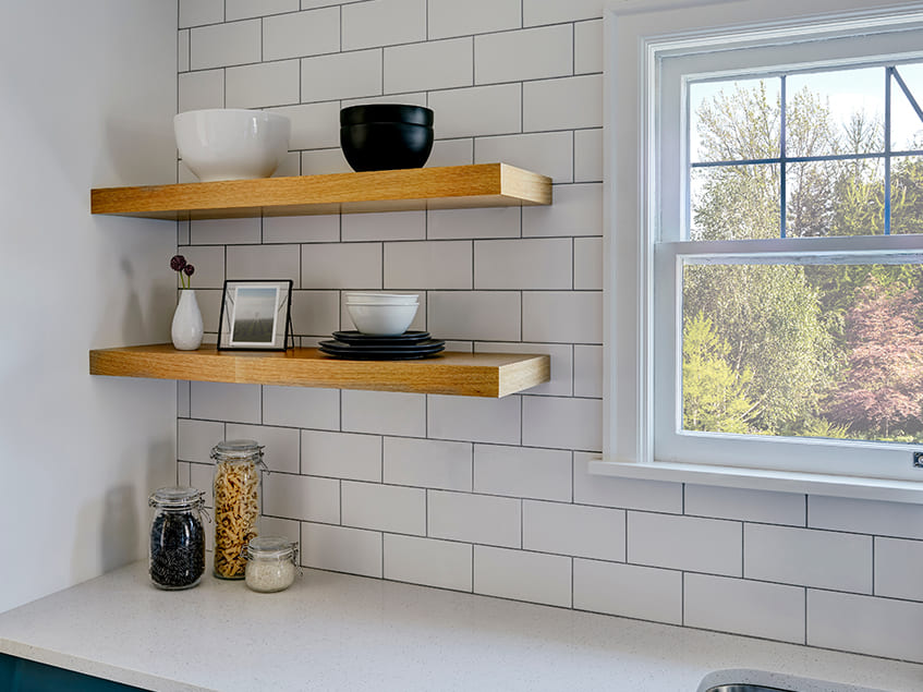 corner floating shelves