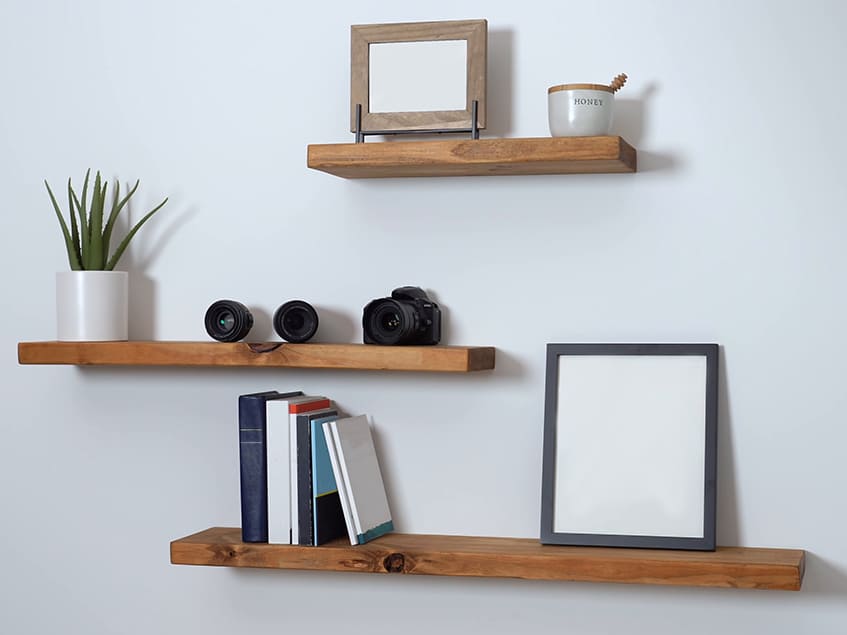 ladder floating shelves